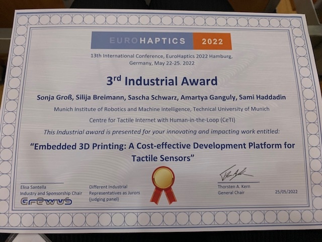 EuroHaptics 3rd Industrial Award